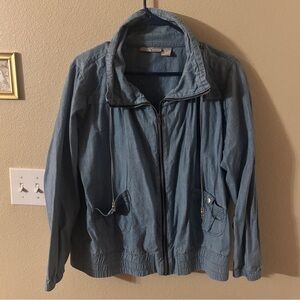 Vintage denim bomber jacket